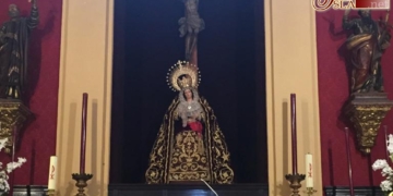 La Virgen de los Dolores presidirá sus cultos desde el altar mayor de la Iglesia Mayor