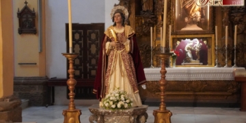 Una eucaristía ayer en la Iglesia Mayor para celebrar la festividad de Santa Cecilia