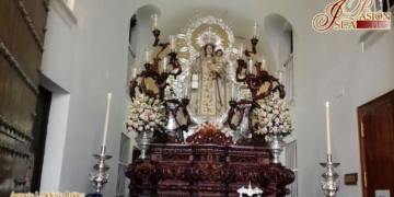 Todo preparado para la salida esta tarde de la Virgen de las Mercedes