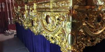 Medinaceli finaliza los trabajos de dorado en el paso de Jesús Cuativo y Rescatado