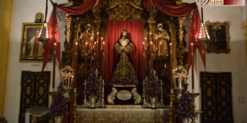 Jesús Cautivo y Rescatado en el altar de San Miguel para la celebración del Quinario