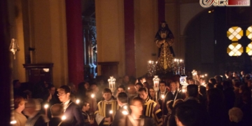Jesús Cautivo y Rescatado fue trasladado solemnemente a su altar de Quinario
