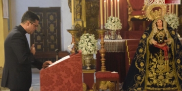 Marco Antonio Huelga de la Luz bordó un magistral pregón a la Virgen de los Dolores